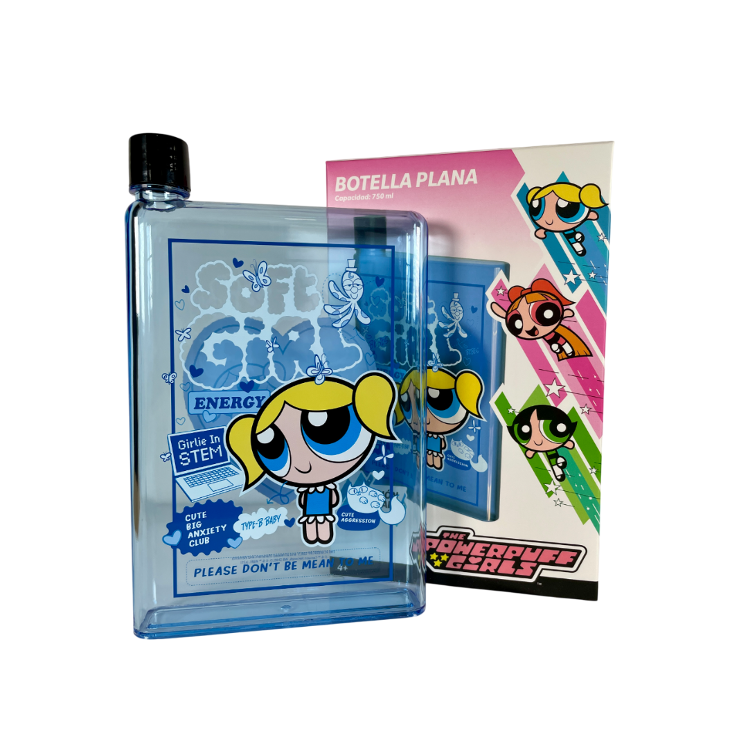 BOTELLA PLANA BURBUJA - CHICAS SUPER PODEROSAS - GEEK INDUSTRY 